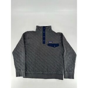 Patagonia Quilted Snap T Sweater Women's S Gray Outdoor Organic Cotton Pullover
